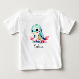 Camiseta De Bebé Personalización de la acuarela de delfines infanti