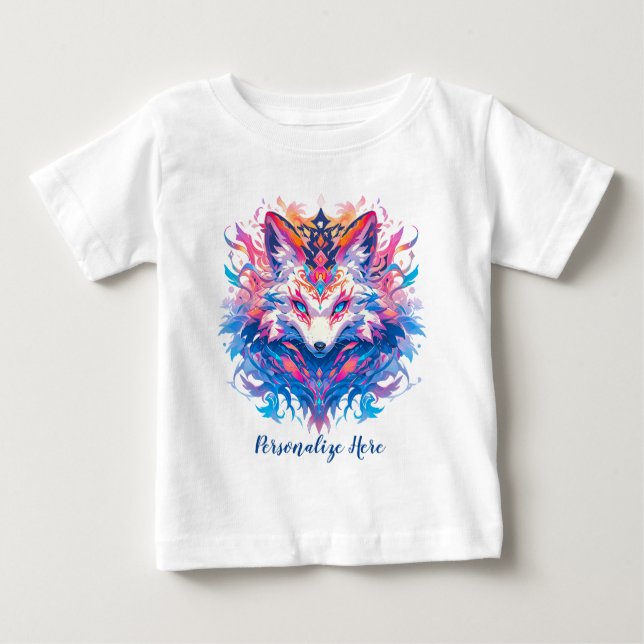 Camiseta De Bebé Personalización encantada de color mágico Fox (Anverso)