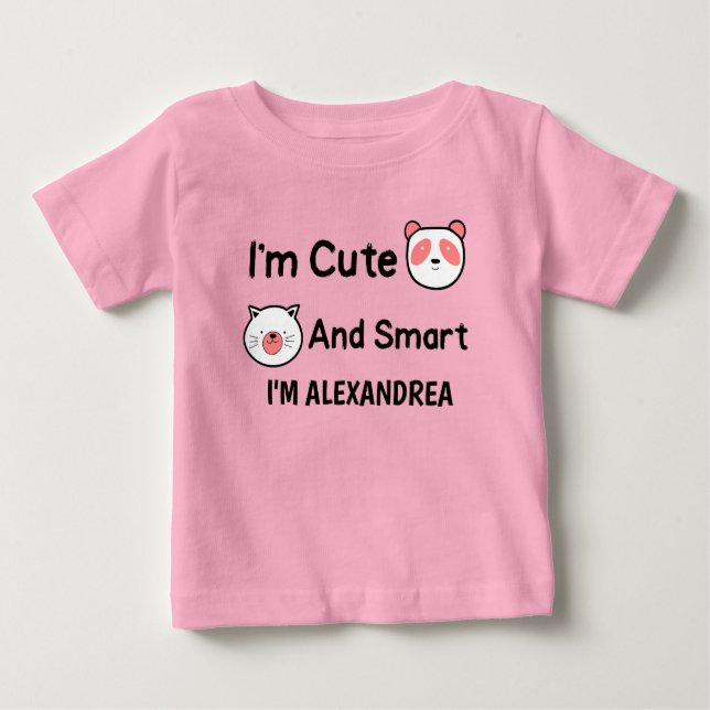 Camiseta De Bebé Personalización Inteligente Y Cuta (Anverso)
