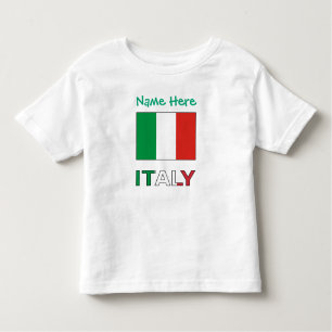 Camiseta De Bebé Personalización verde de la bandera italiana de It