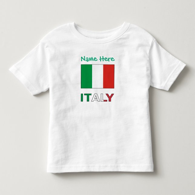 Camiseta De Bebé Personalización verde de la bandera italiana de It (Anverso)