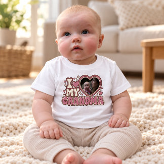 Camiseta de bebé personalizada con foto de 'Amo a 