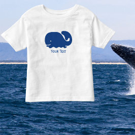 Camiseta De Bebé Personalizada la ballena perrito azul náutica