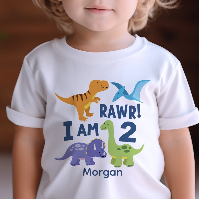 Camiseta De Bebé Personalizada la Rawr de Dinosaurios de Segundo Cu (Subido por el creador)