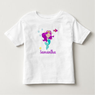 Camiseta De Bebé Personalizada Princesa Sirena Purple Personalizada