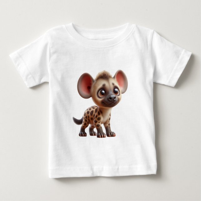 Camiseta De Bebé Personalizado Adorable Hyena Cub Gráfico (Anverso)