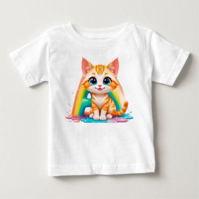 Camiseta De Bebé Personalizado Adorable Naranja Kitten (Anverso)