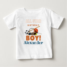 Camiseta De Bebé Personalizado All Star Birthday Boy