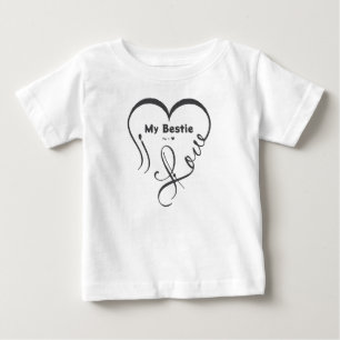 Camiseta De Bebé Personalizado Amo a mi mejor amiga • Tú = ♥