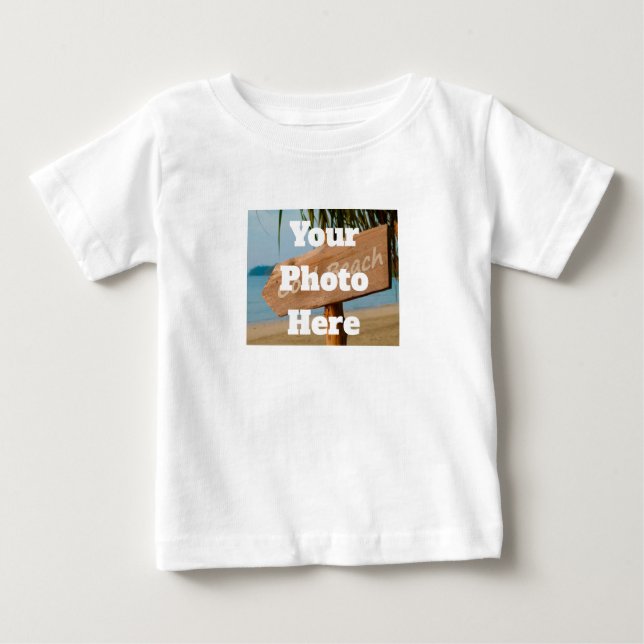 Camiseta De Bebé Personalizado añada tu propio bebete de fotos niño (Anverso)