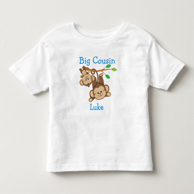 Camiseta De Bebé Personalizado Añadir un nombre Boy Monkeys Gran Pr (Anverso)