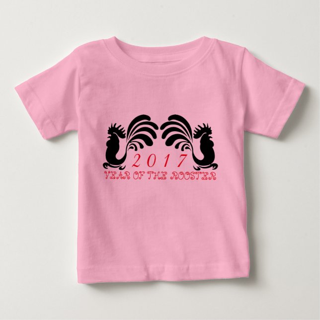Camiseta De Bebé Personalizado Año Rooster 2017 Niño Chica Tee (Anverso)