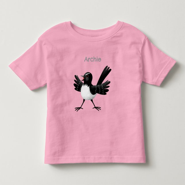 Camiseta De Bebé Personalizado australiano Willie Wagtail personali (Anverso)