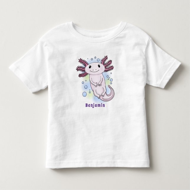 Camiseta De Bebé Personalizado axolotópico rosa adorable (Anverso)
