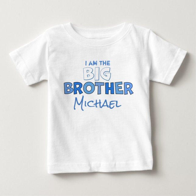 Camiseta De Bebé Personalizado azul personalizado de Big Brother Cu (Anverso)