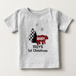 Camiseta De Bebé Personalizado Bebé oso Primer Navidad camiseta
