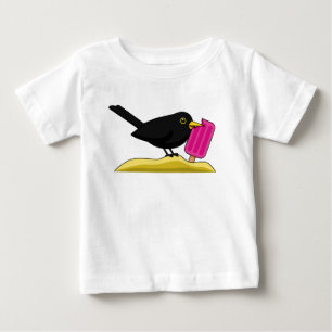 Camiseta De Bebé Personalizado Blackbird come un helado