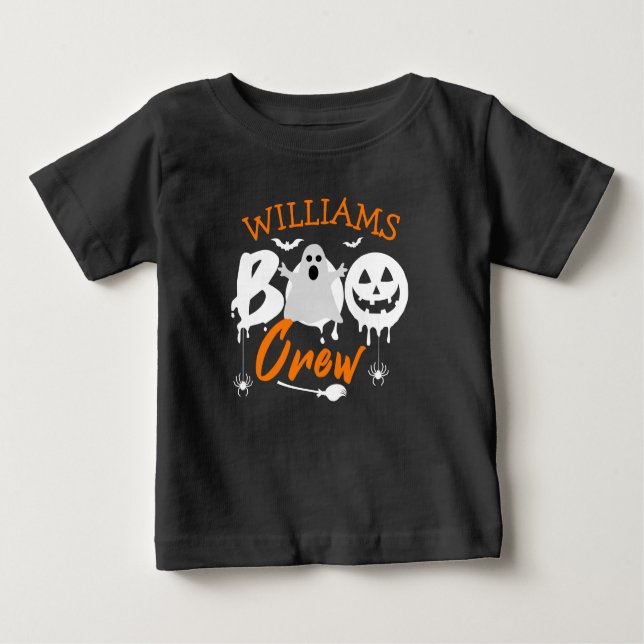 Camiseta De Bebé Personalizado Boo Crew, Halloween Familiar Coincid (Anverso)