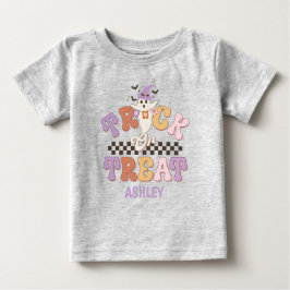 Camiseta De Bebé Personalizado Boo Ghost Trick o Trate Halloween