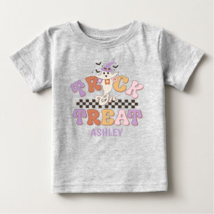 Camiseta De Bebé Personalizado Boo Ghost Trick o Trate Halloween