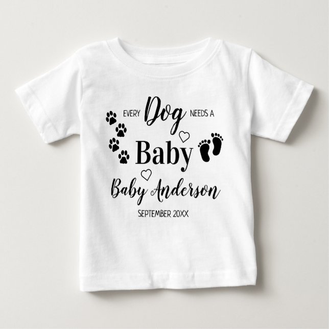 Camiseta De Bebé Personalizado Cada Perro Necesita Un Embarazo De B (Anverso)