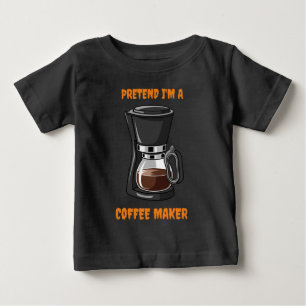 Camiseta De Bebé personalizado cafetera simple disfraz negro