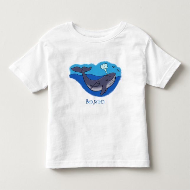 Camiseta De Bebé Personalizado caprichoso de ballenas y terneros (Anverso)