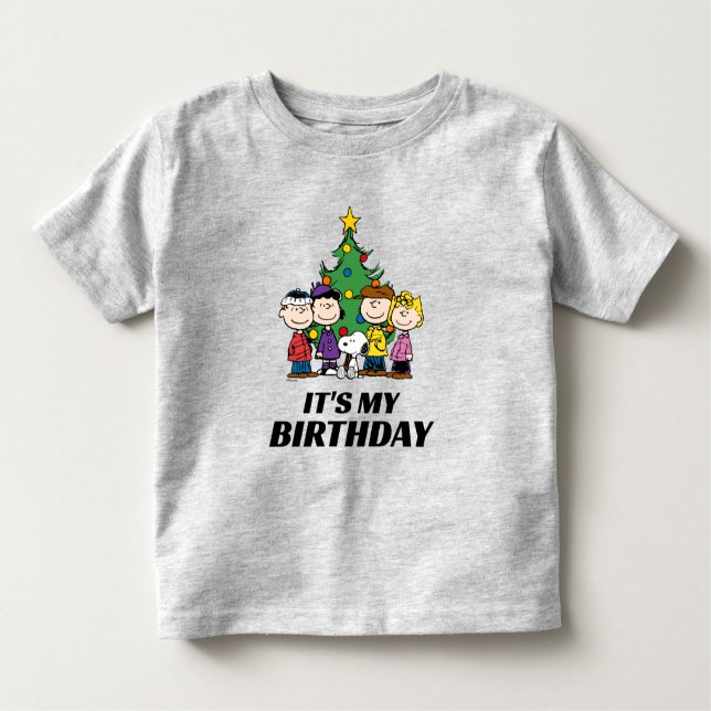 Camiseta De Bebé Personalizado Charlie Brown y amigos Cumpleaños de (Anverso)