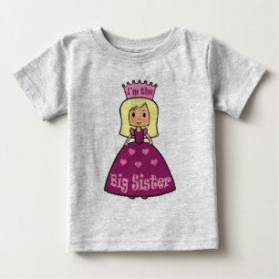 Camiseta De Bebé Personalizado Clip Art Cute Gran Hermana Princesa