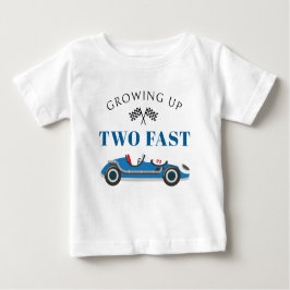 Camiseta De Bebé Personalizado coche de carreras azules de cumpleañ