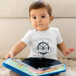 Camiseta De Bebé Personalizado Cruise Ship Nautical Vacation Cute<br><div class="desc">Moda personalizado vacaciones verano camiseta de bebé para su crucero en el océano con un volante de barco azul marino. Este diseño de temática náutica es perfecto para concordar con el resto de los tees de tu familia para conmemorar el viaje especial. Personaliza con tu apellido y año.</div>