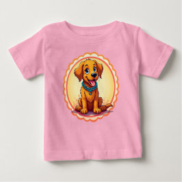 Camiseta De Bebé Personalizado Cuidadoso Cachorro Con Collar Azul