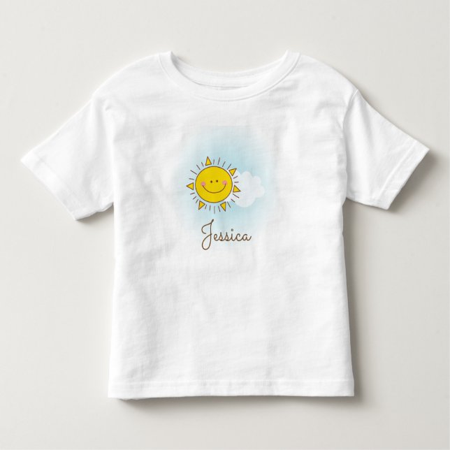 Camiseta De Bebé Personalizado Cuta Feliz Sunshine Añade tu nombre (Anverso)