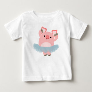 Camiseta De Bebé Personalizado Cute Ballerina Cerdo Bebé Camiseta
