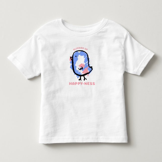 Camiseta De Bebé Personalizado Cute Bluebird (Anverso)