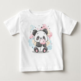 Camiseta De Bebé Personalizado Cute Panda Comating Cotton Candy Kaw