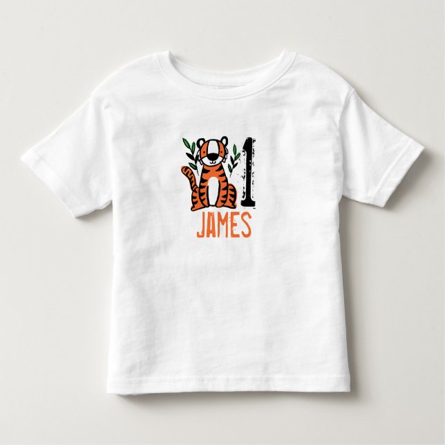 Camiseta De Bebé Personalizado Cute Tiger (Anverso)