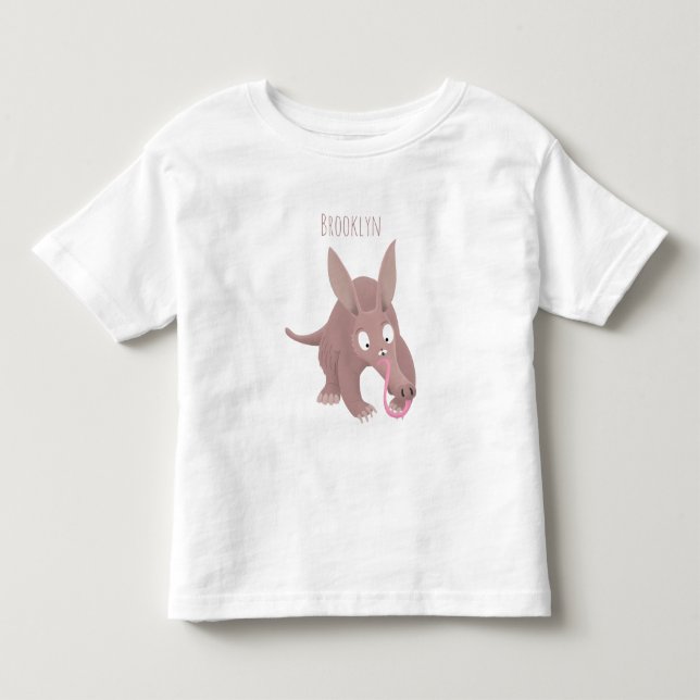 Camiseta De Bebé Personalizado de aardvark gracioso (Anverso)