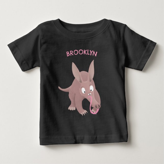 Camiseta De Bebé Personalizado de aardvark gracioso (Anverso)