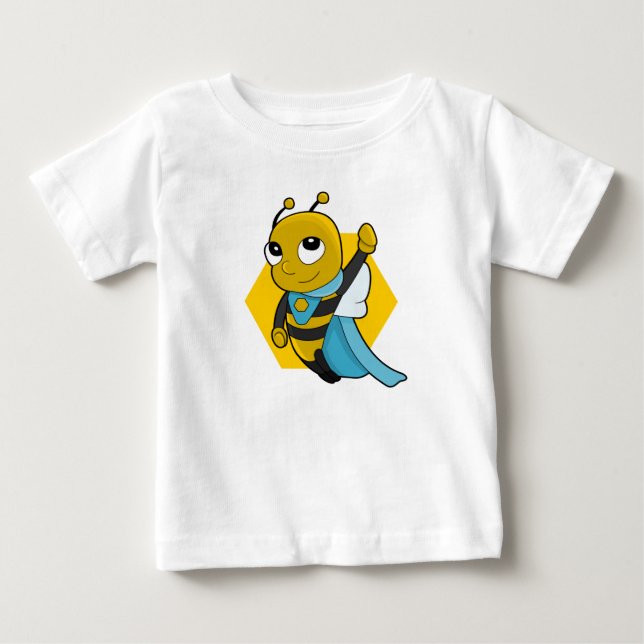Camiseta De Bebé Personalizado de abejas superheroína bebé T-Shirt (Anverso)