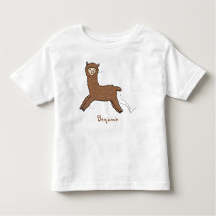 Camiseta De Bebé Personalizado de alpaca marrón feliz