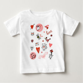 Camiseta De Bebé Personalizado de amor de gato lindo