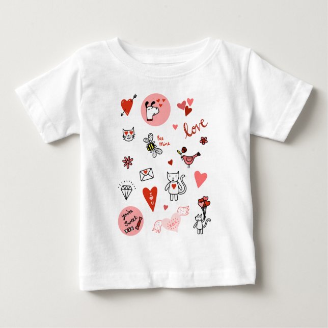 Camiseta De Bebé Personalizado de amor de gato lindo (Anverso)
