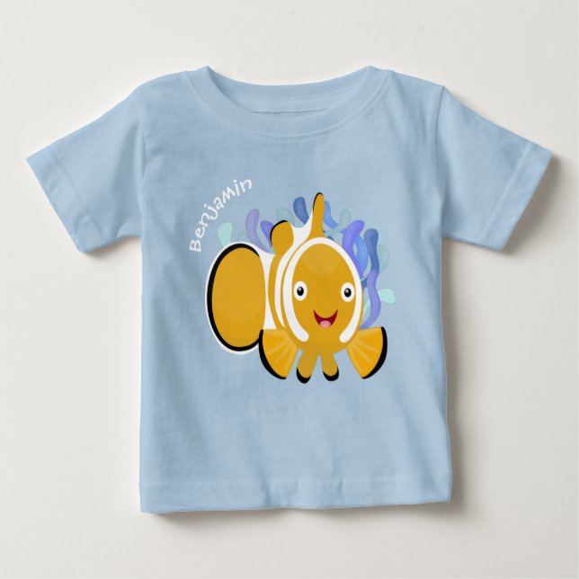 Camiseta De Bebé Personalizado de anenoma de payaso alegre (Anverso)