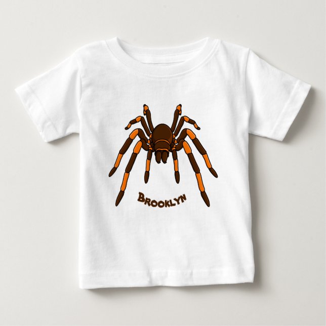 Camiseta De Bebé Personalizado de araña tarántula arenosa marrón y  (Anverso)