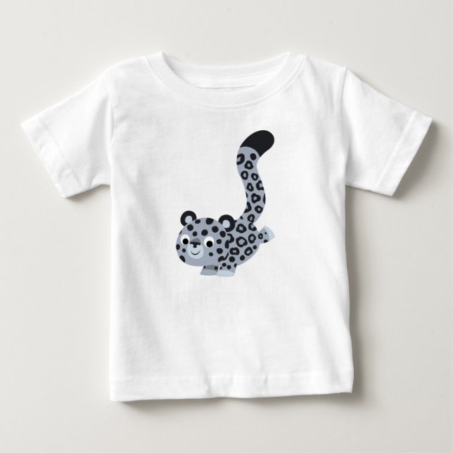 Camiseta De Bebé Personalizado De Aterrizaje Cute Snow Leopard Baby (Anverso)