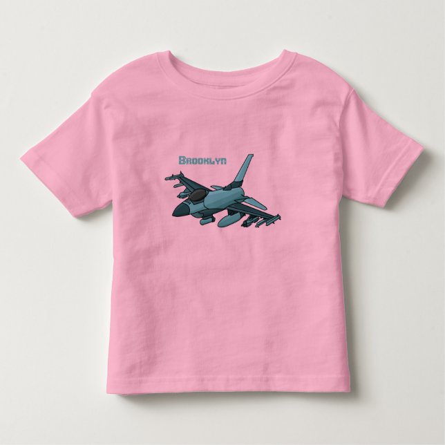 Camiseta De Bebé Personalizado de avión de combate militar (Anverso)