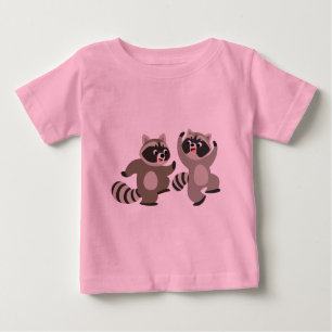 Camiseta De Bebé Personalizado de baile lindo Raccoons Bebé camiset