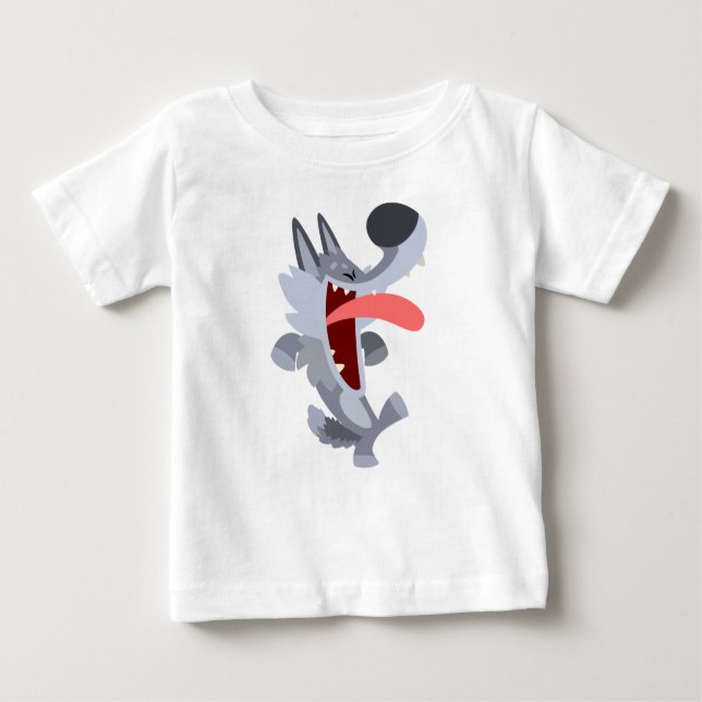 Camiseta De Bebé Personalizado de baile lindo Wolf Baby T-Shirt (Anverso)
