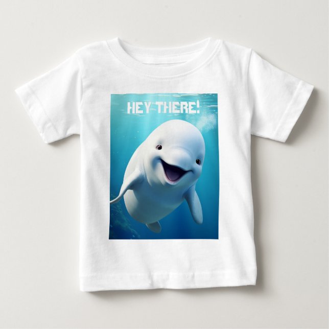 Camiseta De Bebé Personalizado de ballenas Beluga Océano Ártico ver (Anverso)